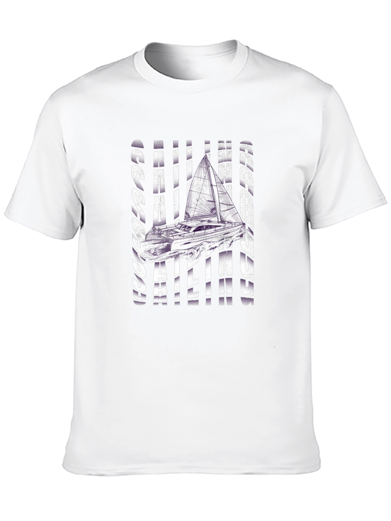 Sailing Graphic T-Shirt - Black Crew Neck