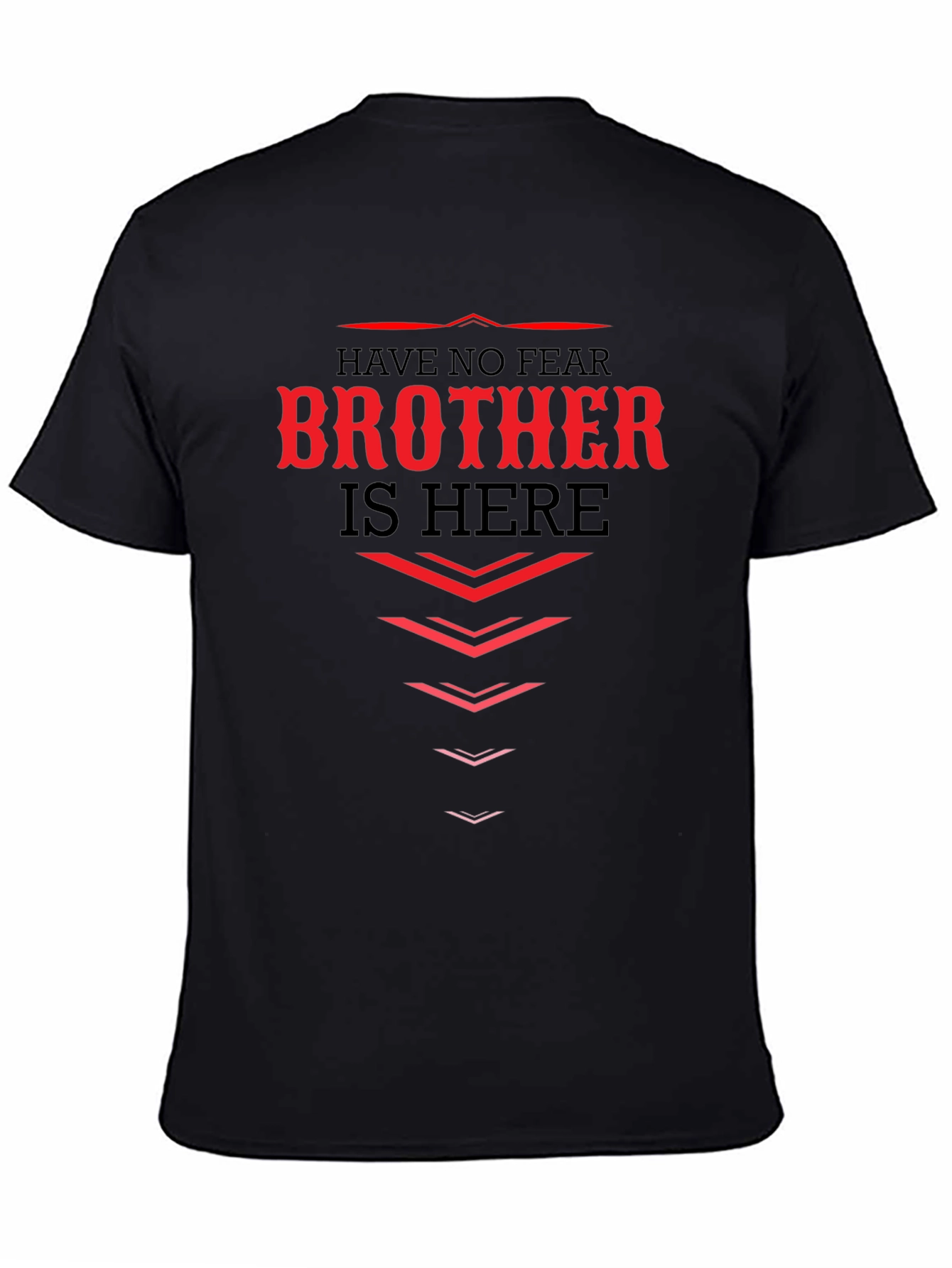 Brother is Here Graphic Tee - Black Cotton Blend