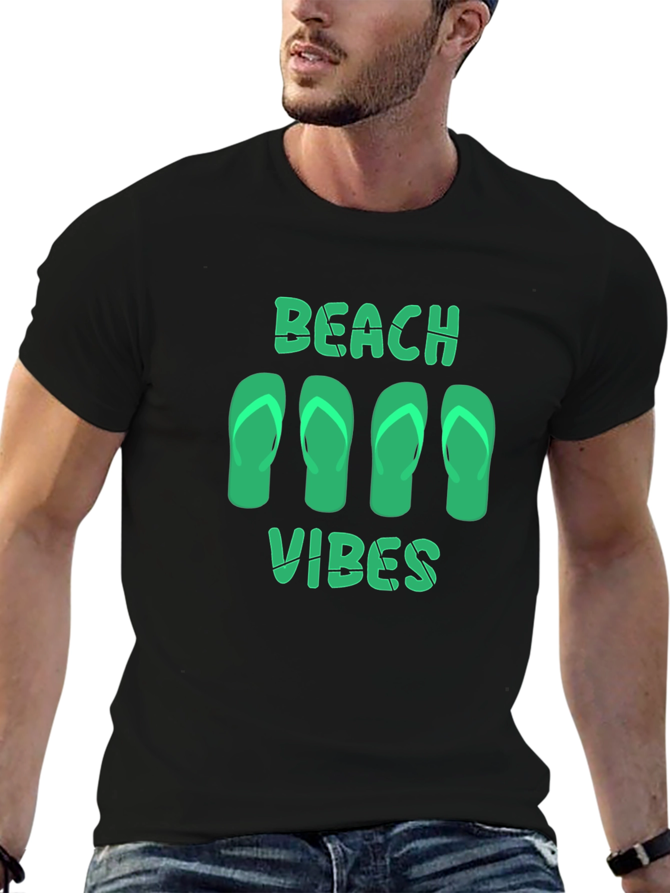 Beach Vibes Graphic Tee - Black