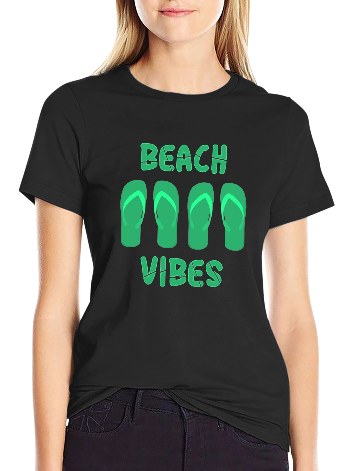 Beach Vibes Graphic Tee - Black