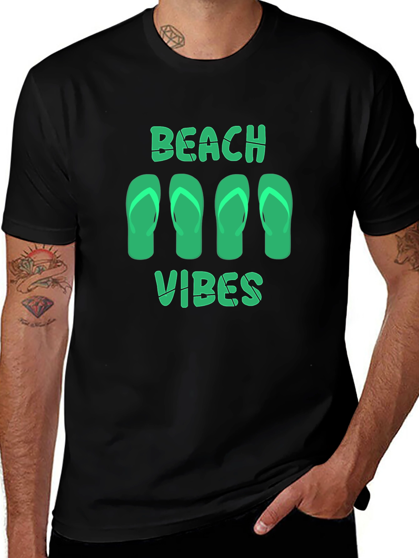 Beach Vibes Graphic Tee - Black