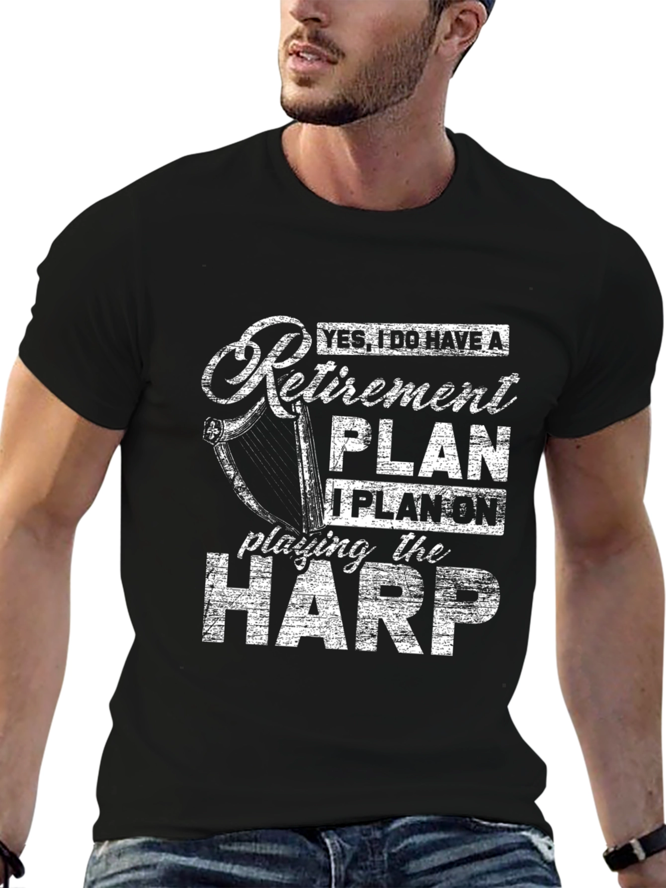 Retirement Plan Harp T-Shirt - Musician Gift