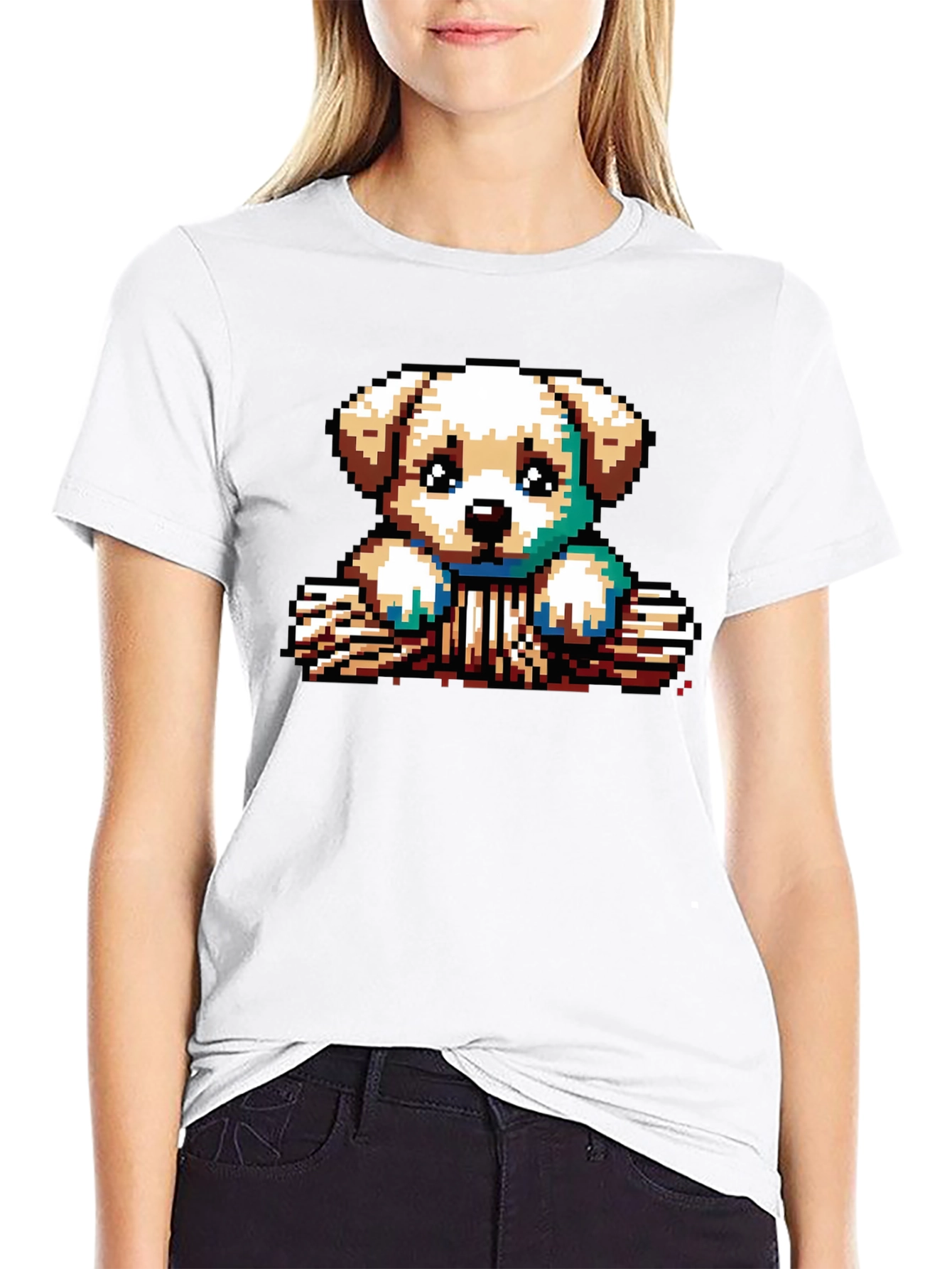 Pixel Puppy T-Shirt - Cute 8-Bit Dog Tee
