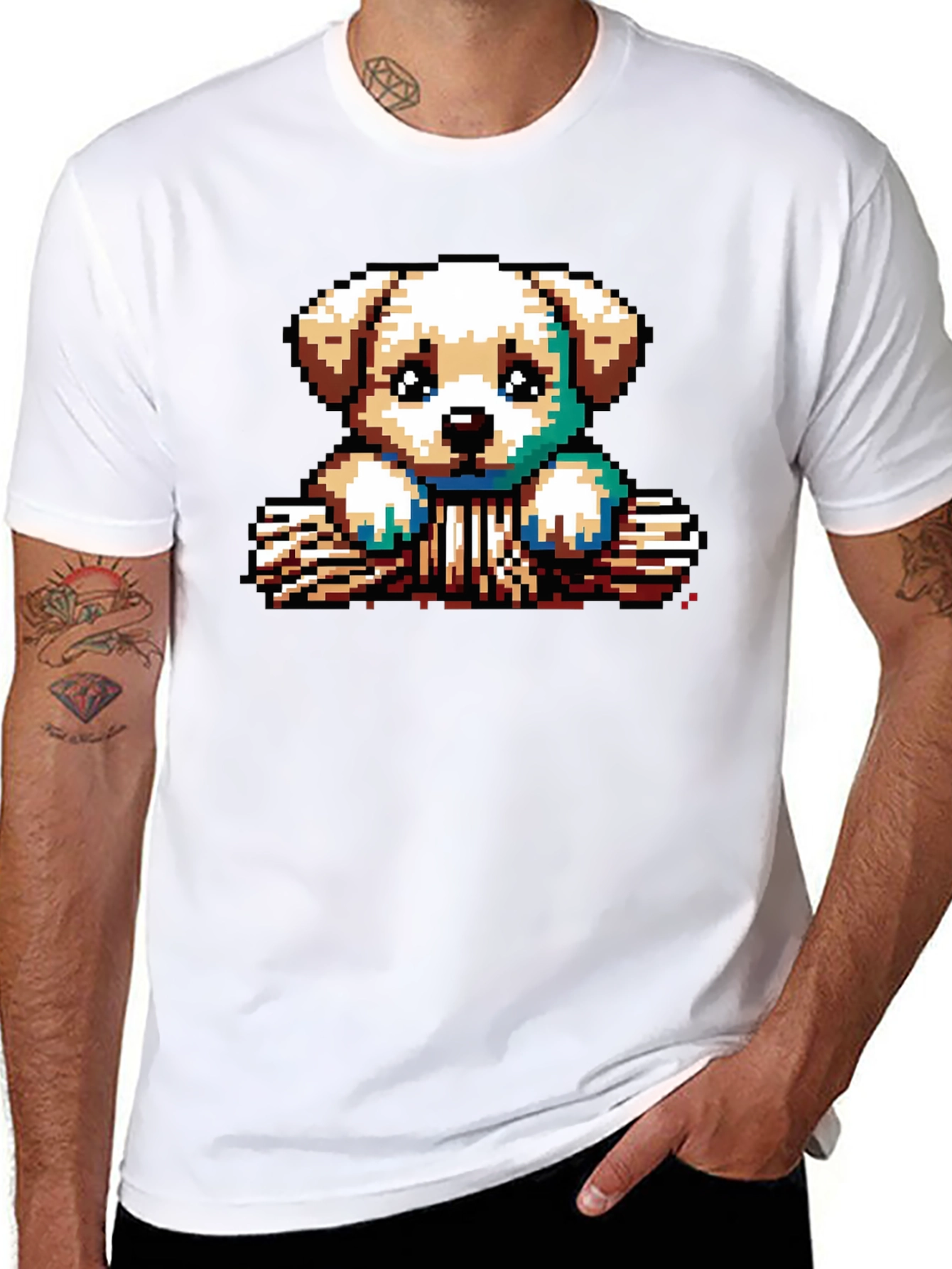 Pixel Puppy T-Shirt - Cute 8-Bit Dog Tee
