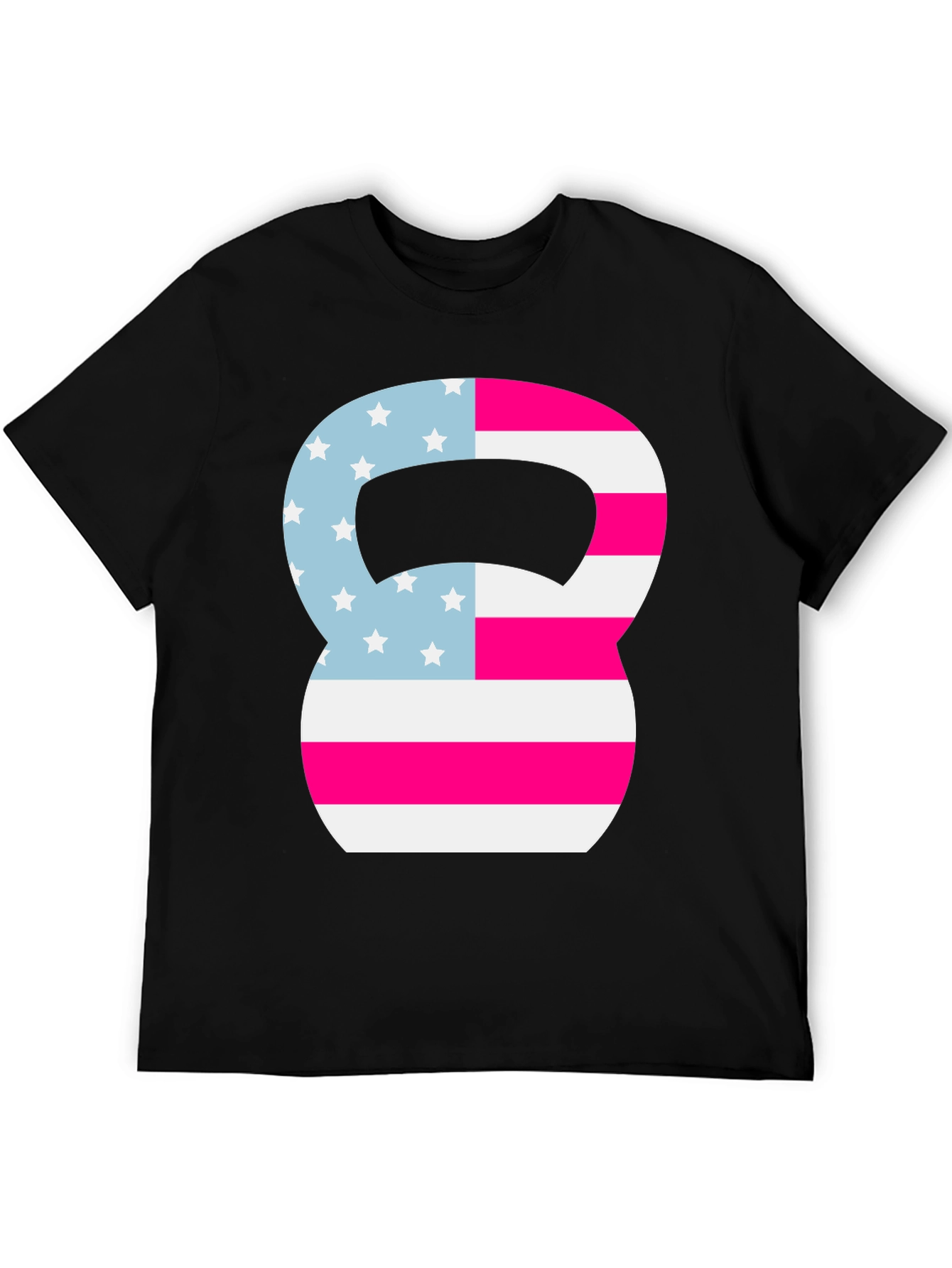 Patriotic Kettlebell T-Shirt - American Flag Design