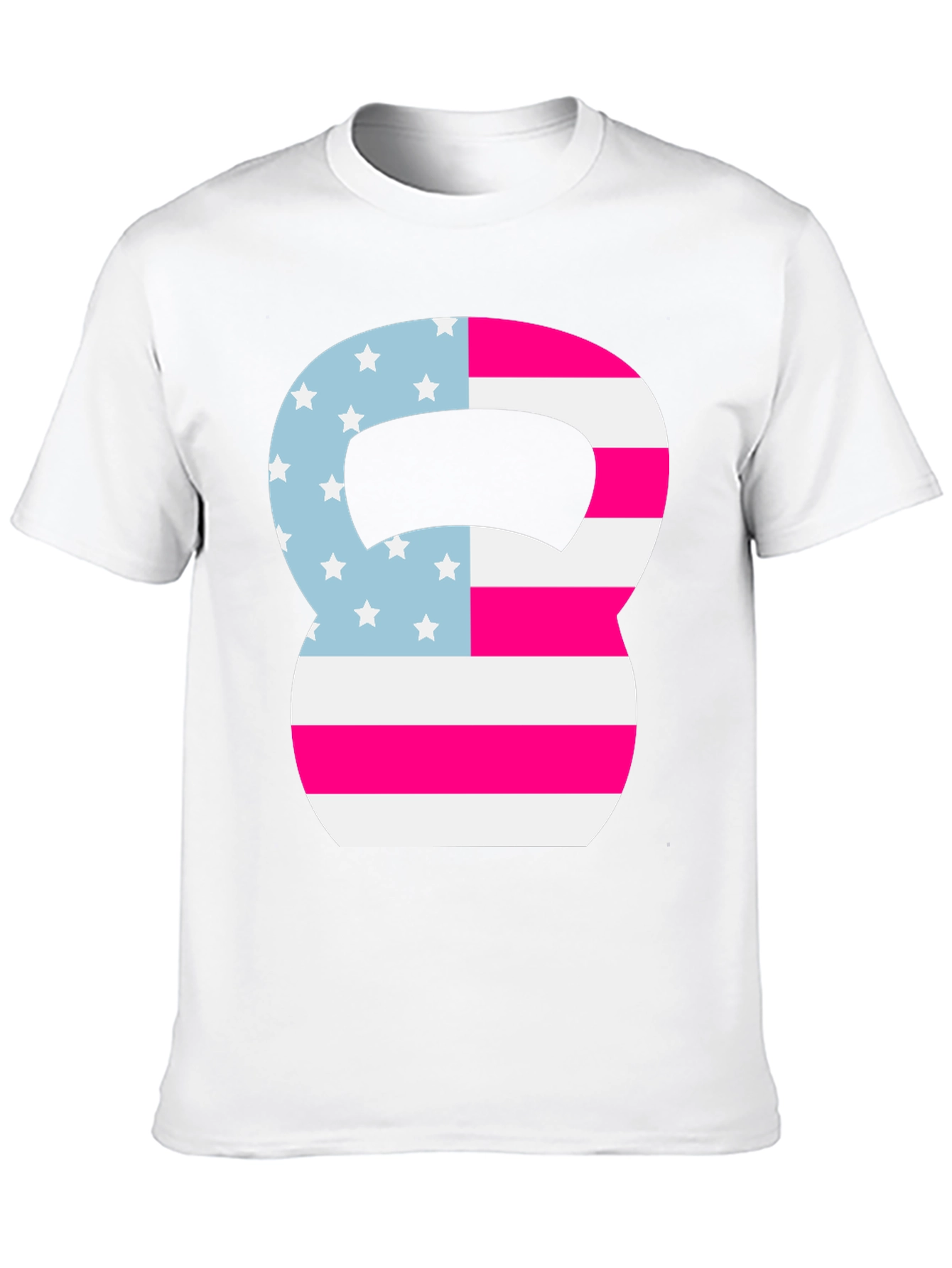Patriotic Kettlebell T-Shirt - American Flag Design
