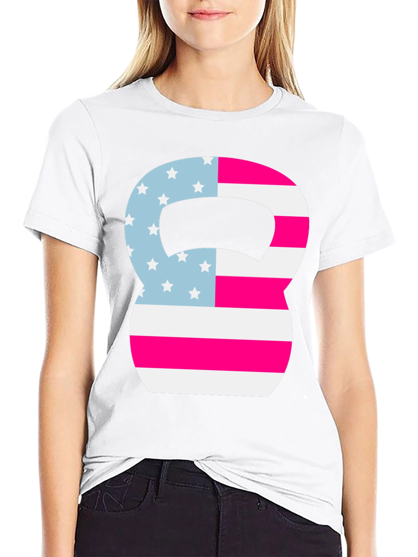 Patriotic Kettlebell T-Shirt - American Flag Design