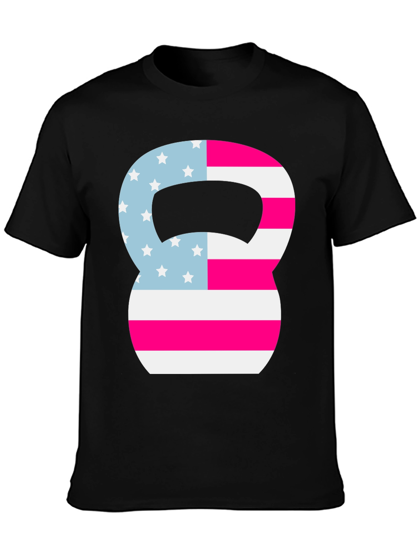 Patriotic Kettlebell T-Shirt - American Flag Design