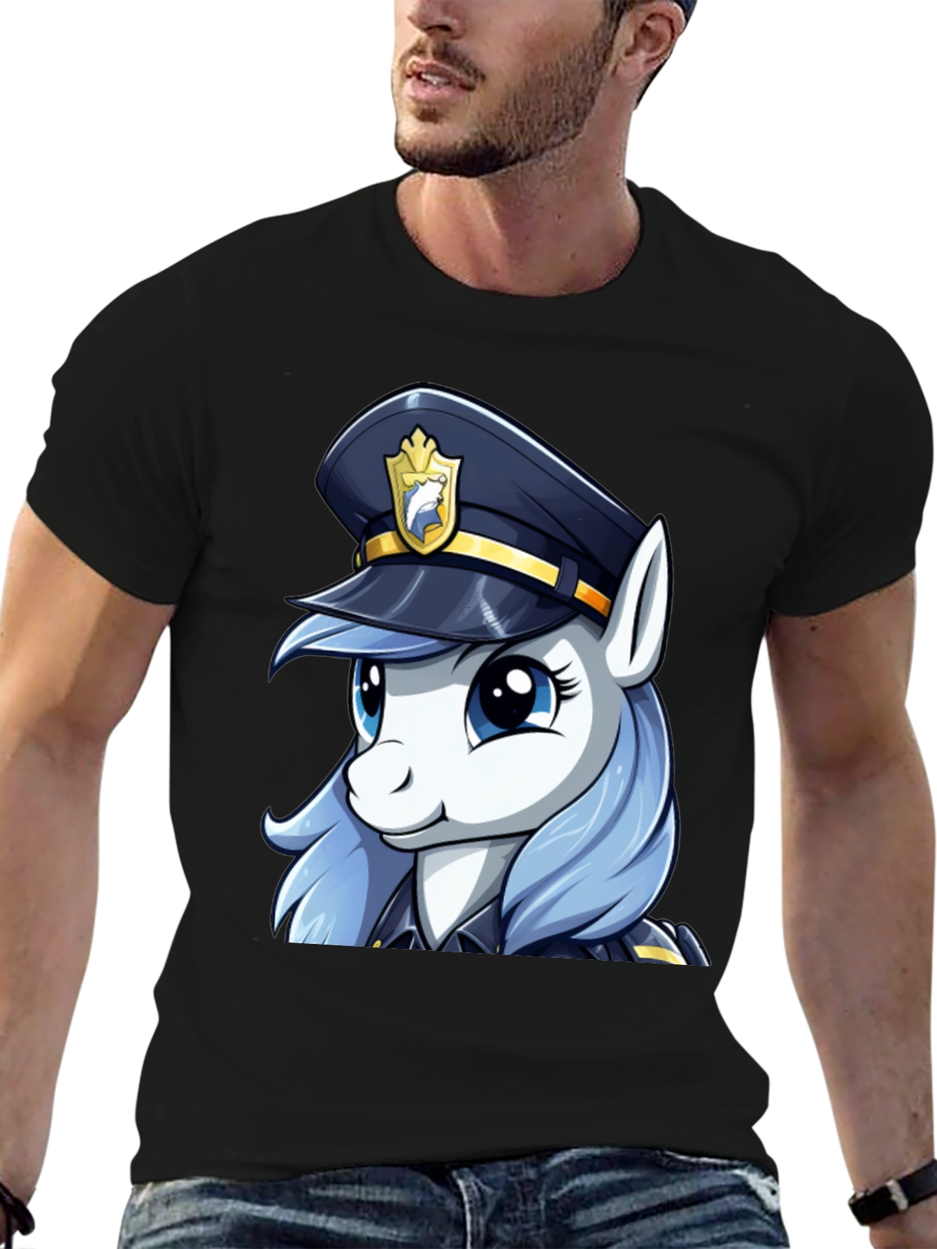 My Little Pony Cop T-Shirt - Black Cotton Tee