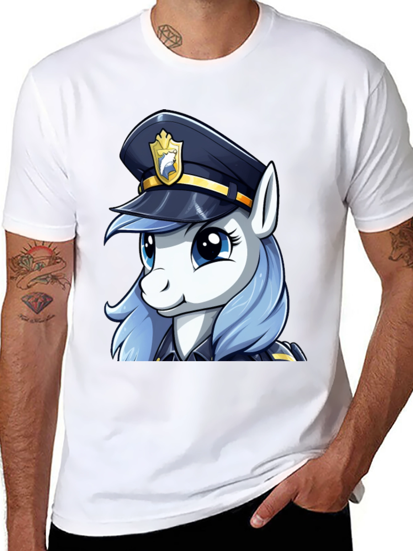 My Little Pony Cop T-Shirt - Black Cotton Tee