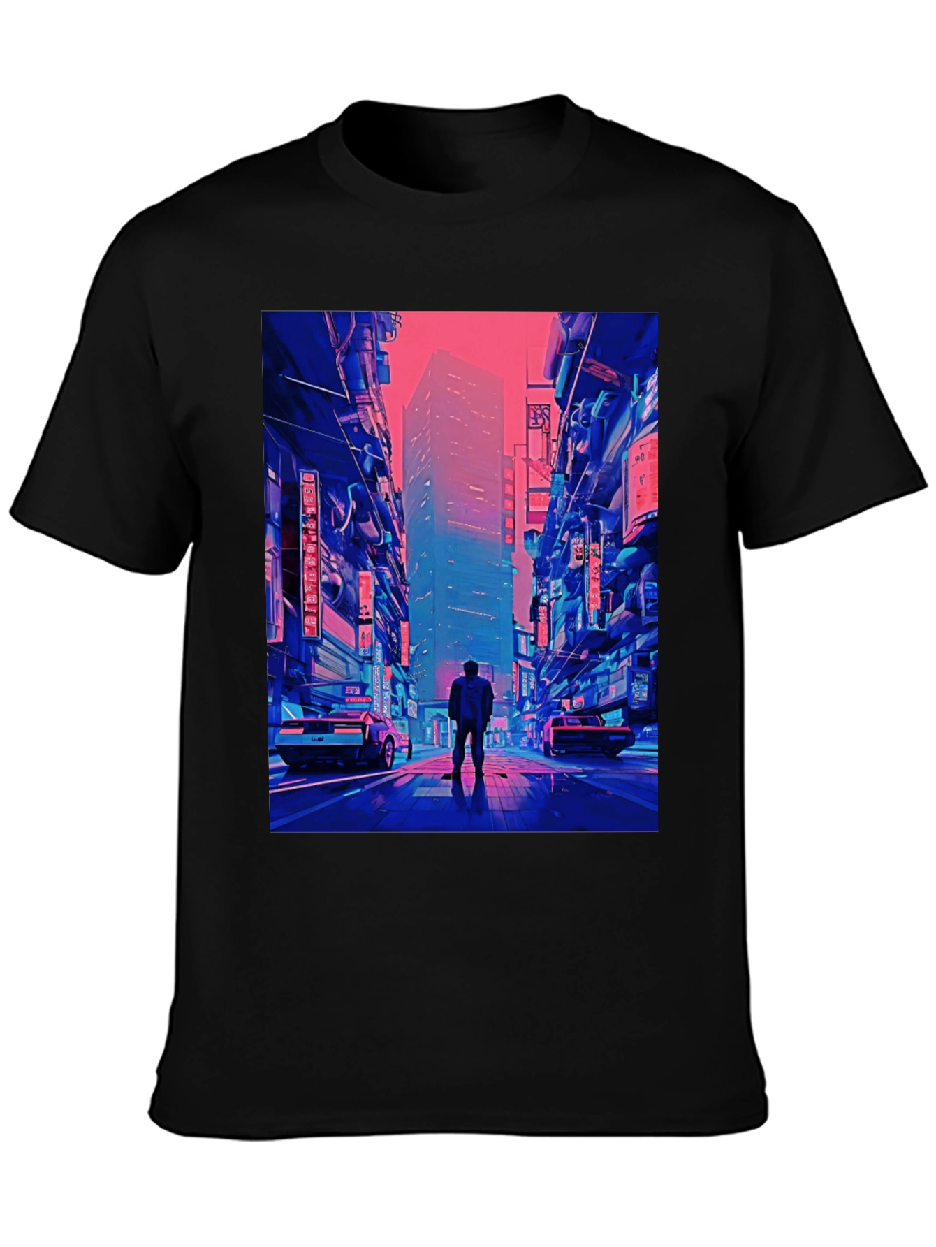 Cyberpunk Cityscape Graphic T-Shirt