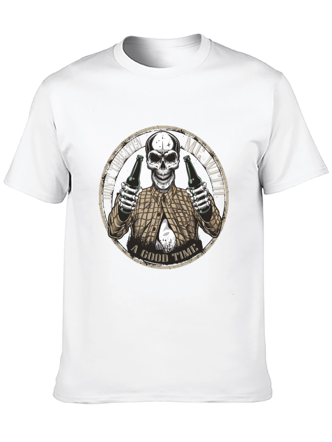 Dont Threaten Me Skull Graphic T-Shirt
