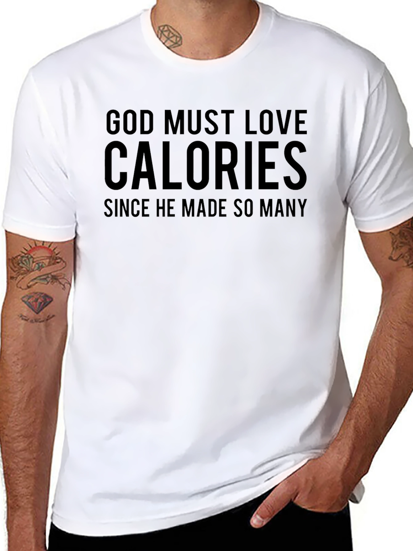 God Must Love Calories Black T-Shirt