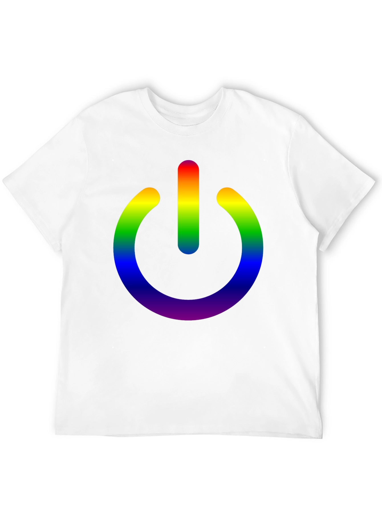 Rainbow Power Button Black T-Shirt