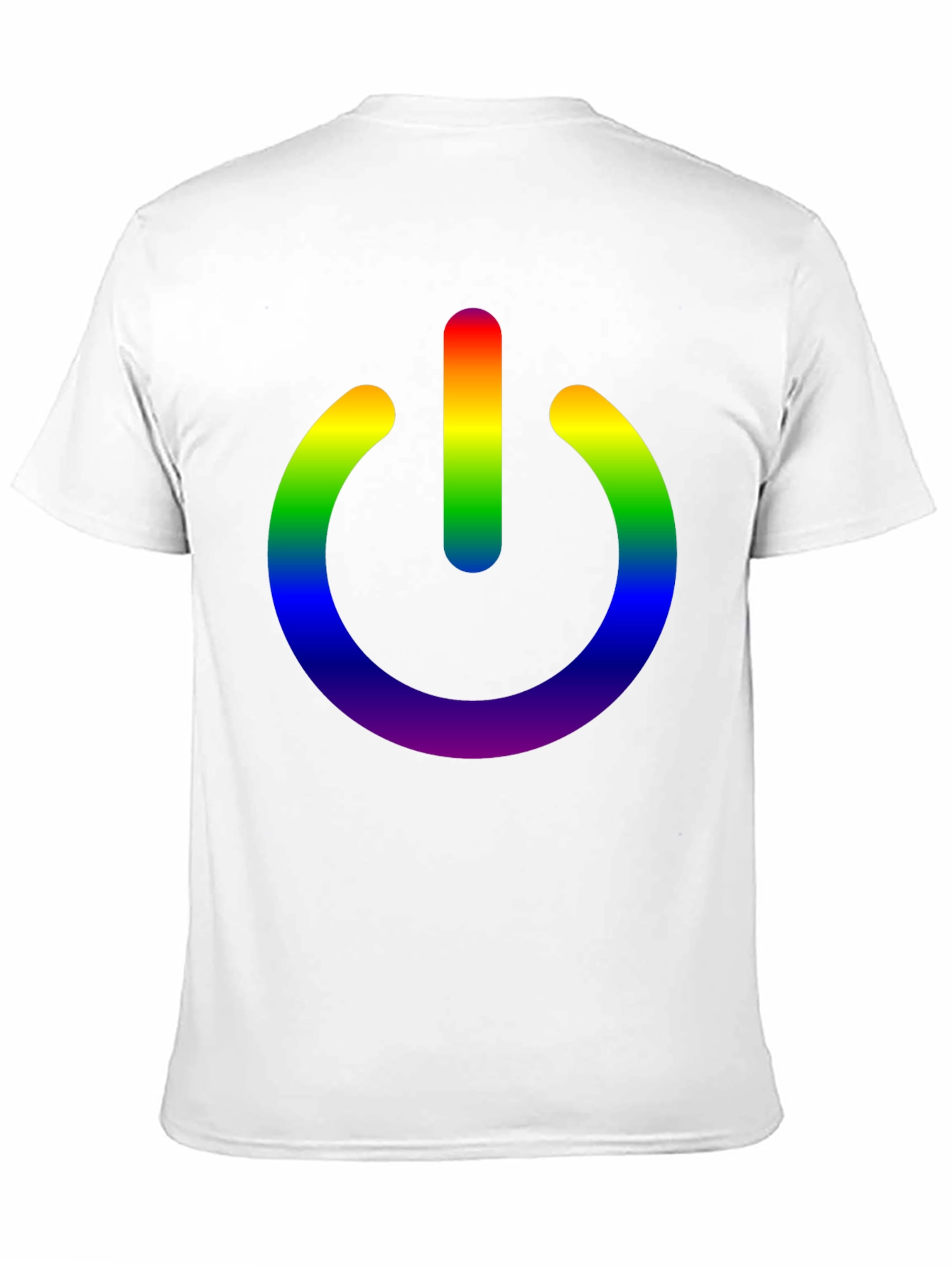 Rainbow Power Button Black T-Shirt