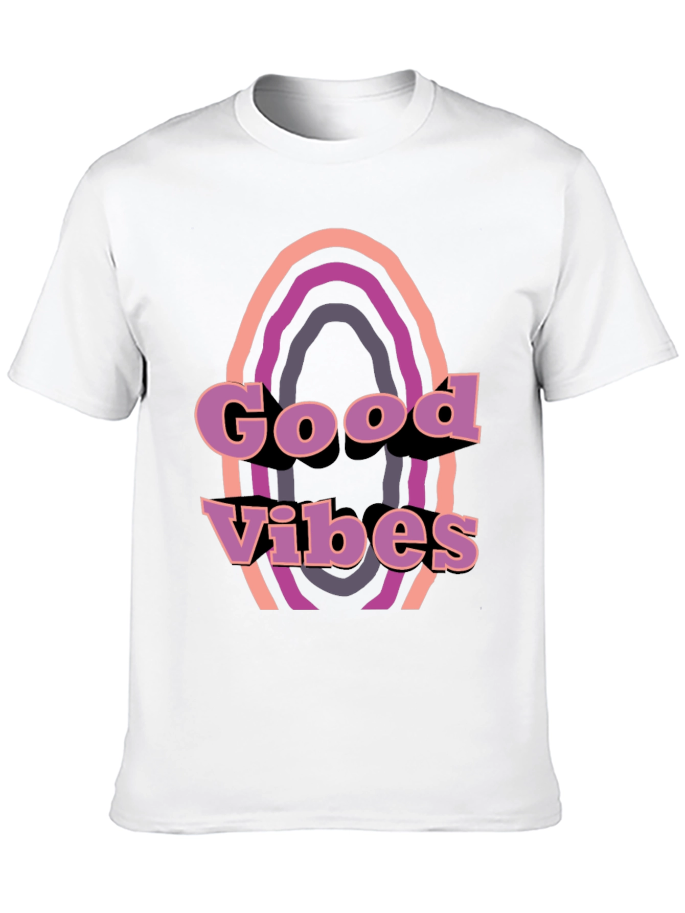 Good Vibes Retro Graphic Tee - Black