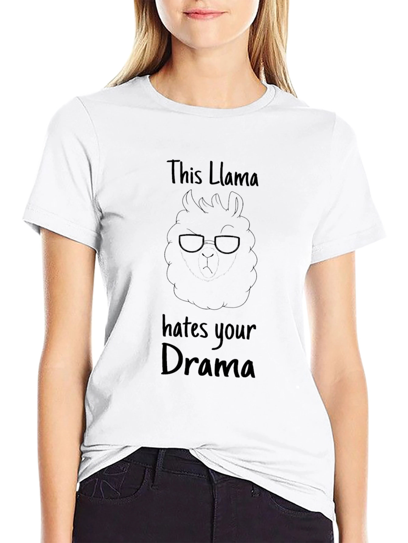 Llama Hates Drama Graphic T-Shirt
