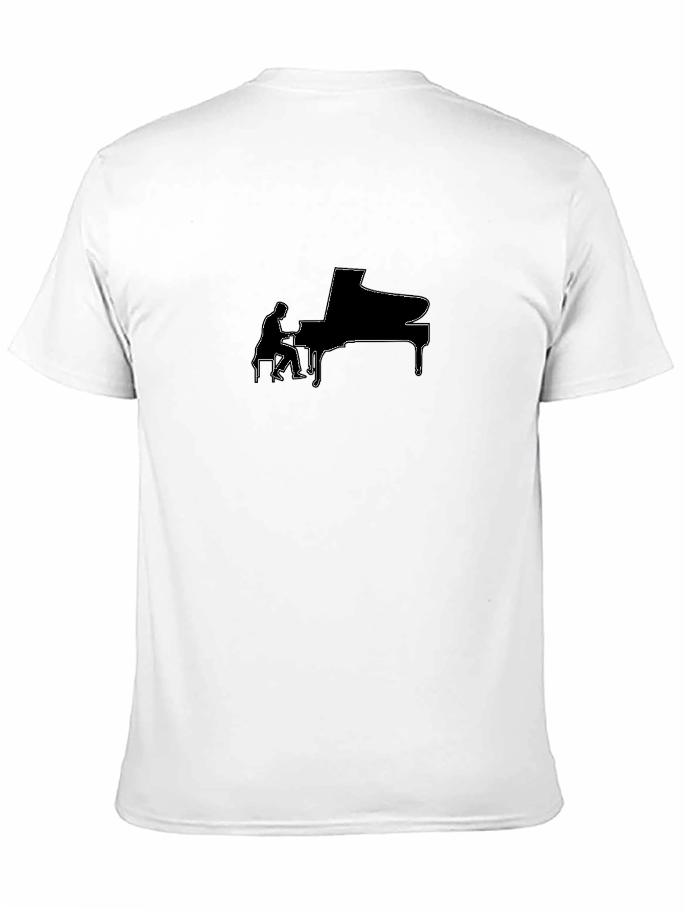 Piano Player Graphic Tee - Black Cotton Shirt