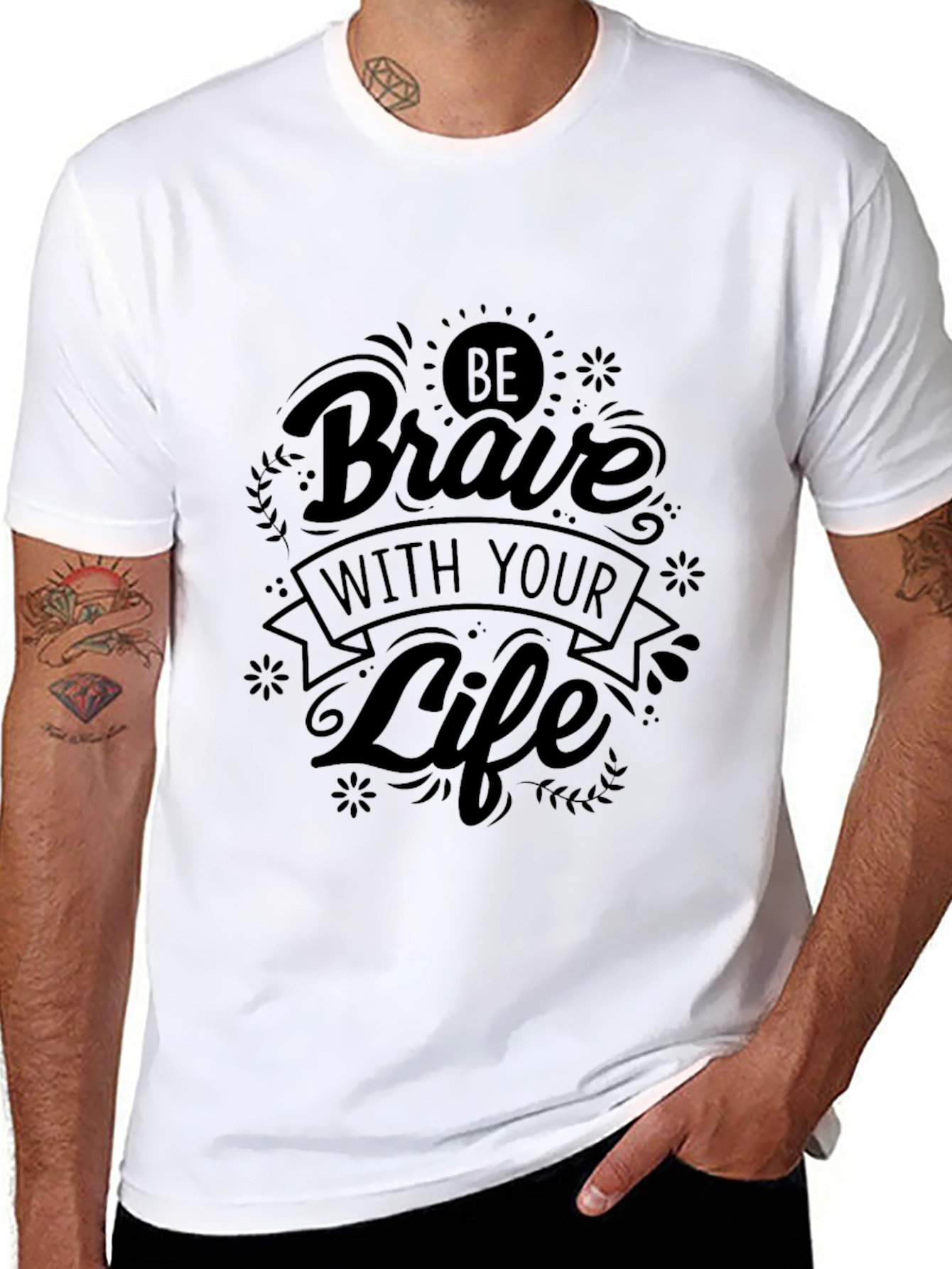 Be Brave With Your Life Black Graphic Tee