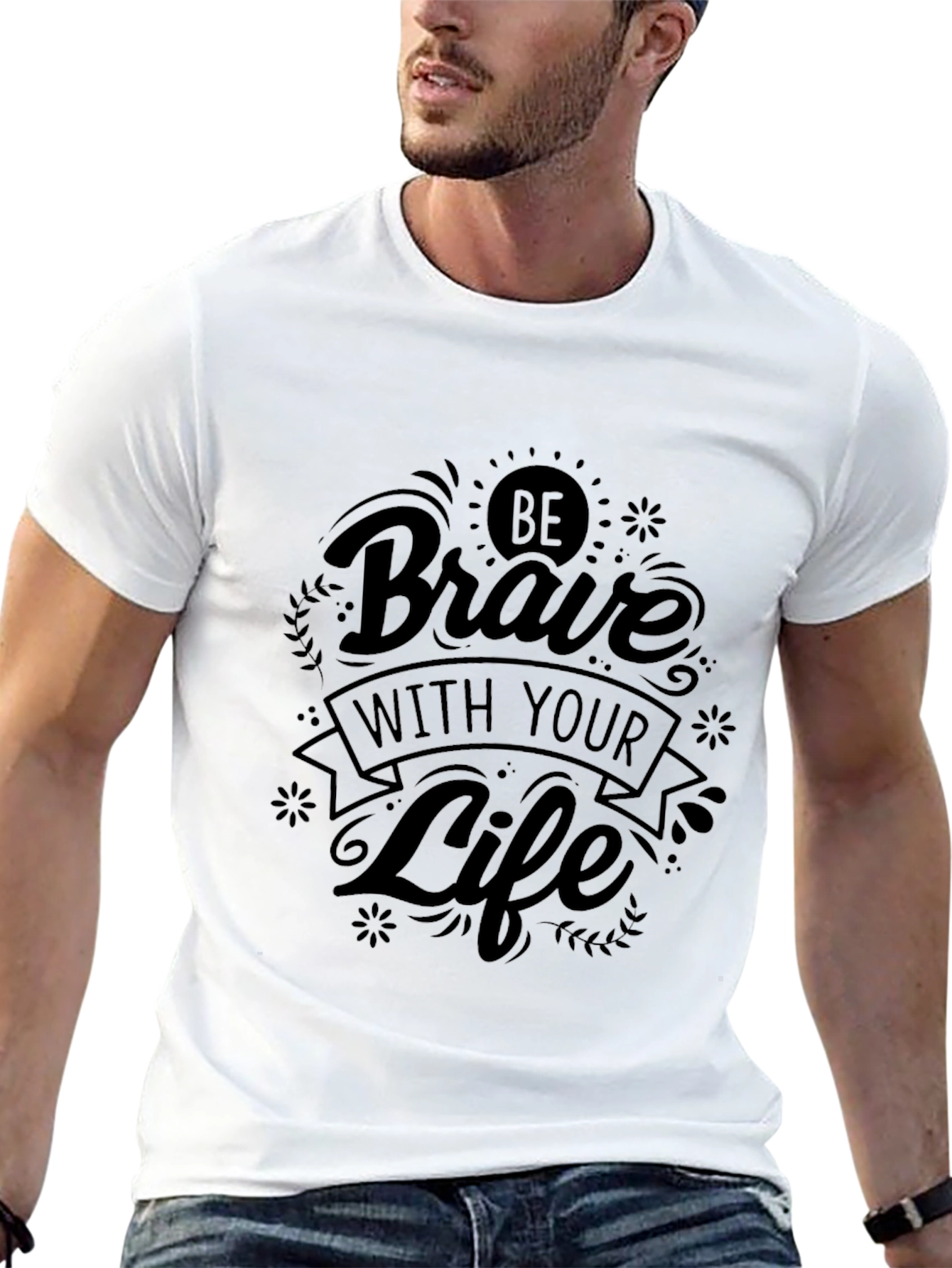 Be Brave With Your Life Black Graphic Tee
