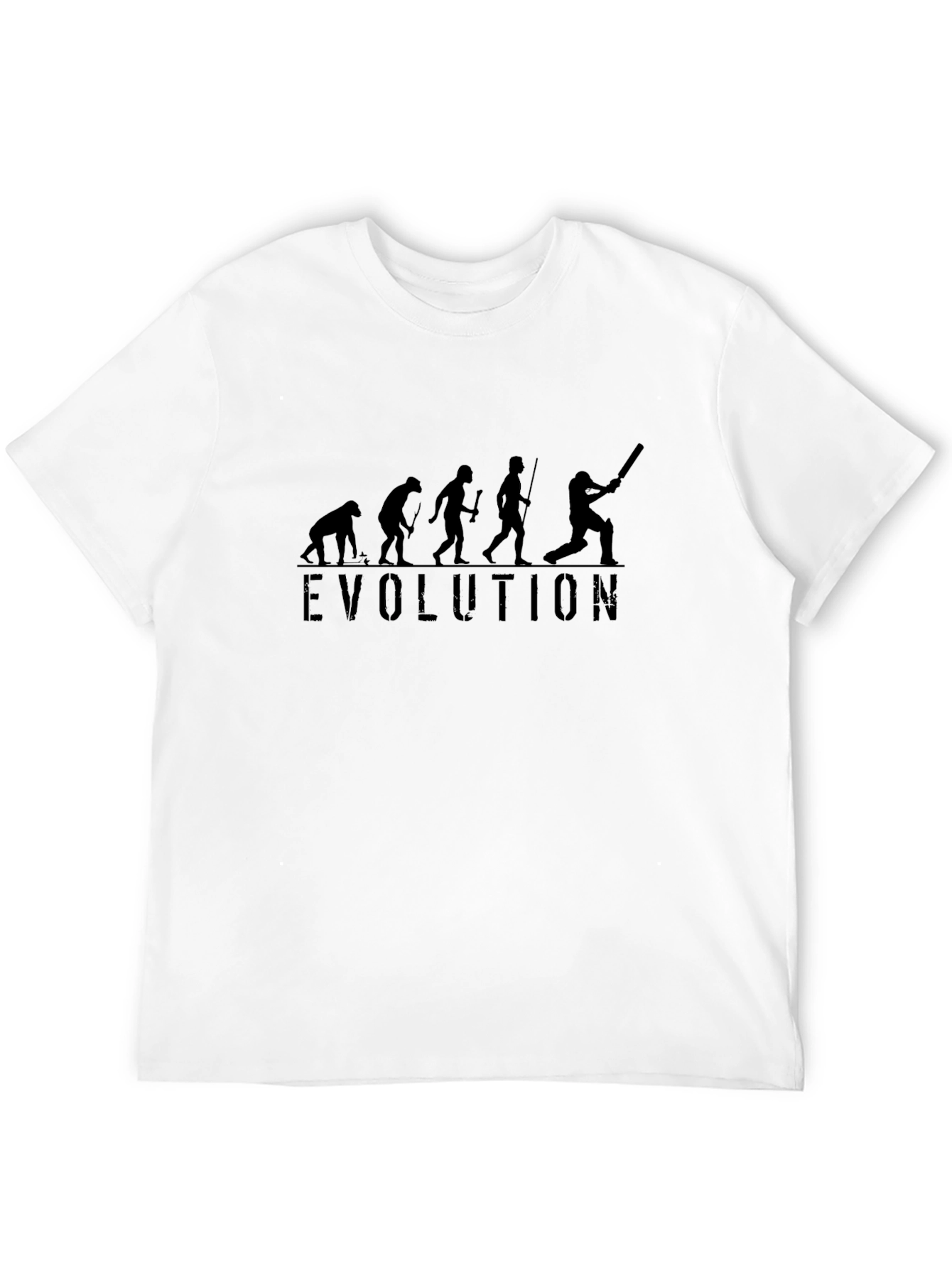 Evolution of Cricket Black Graphic T-Shirt