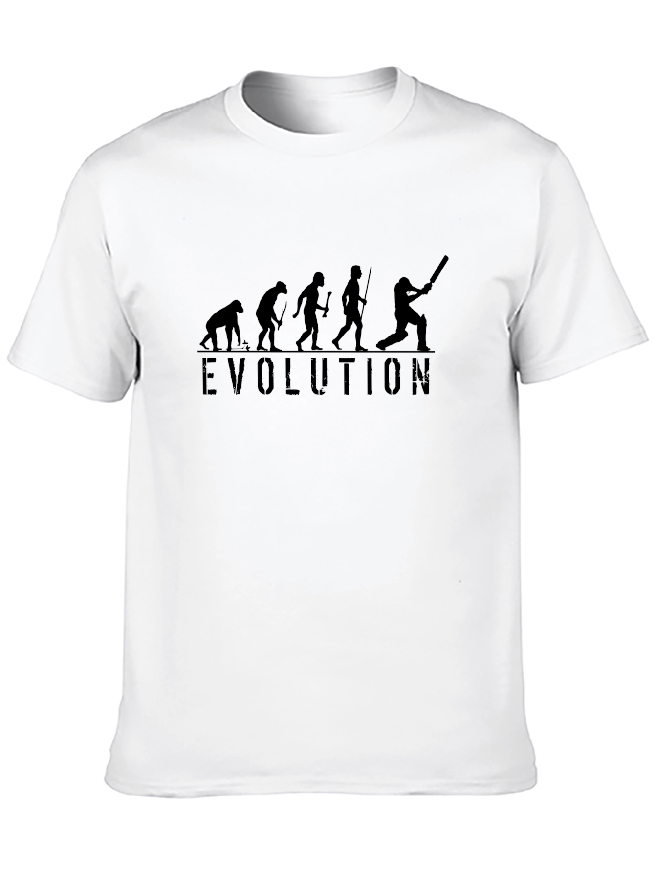 Evolution of Cricket Black Graphic T-Shirt