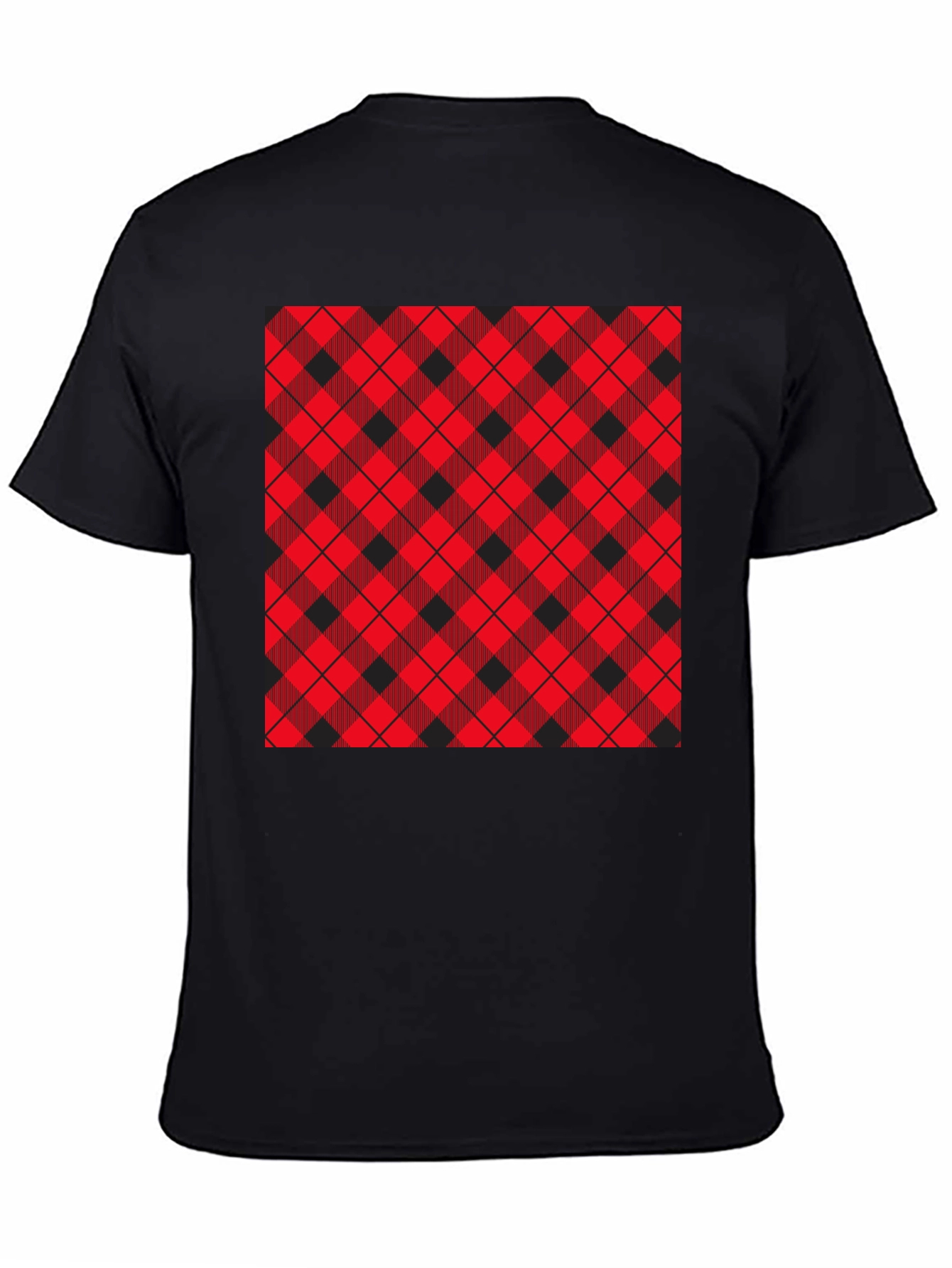 Plaid Patch Black Tee