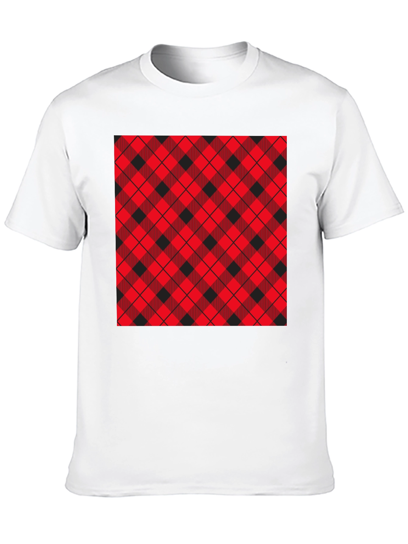 Plaid Patch Black Tee