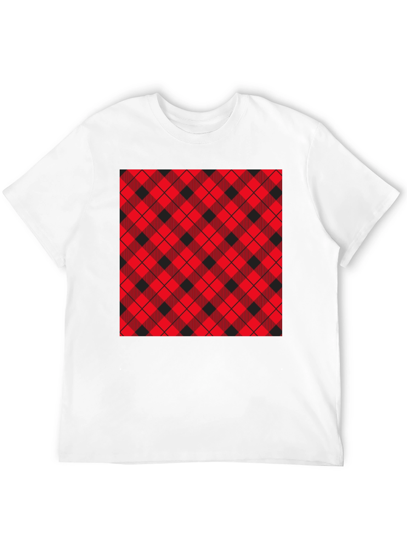 Plaid Patch Black Tee
