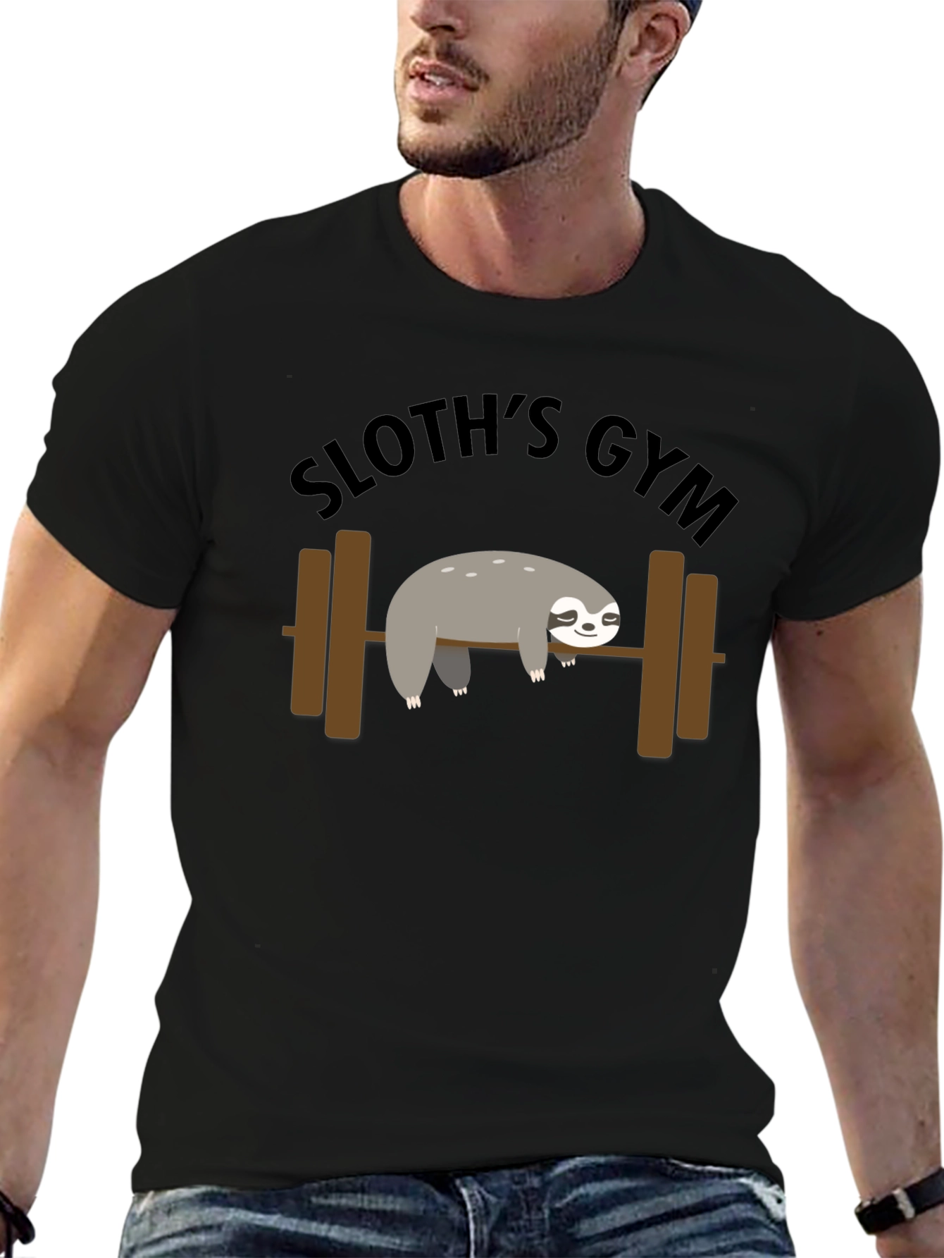Sloths Gym Black T-Shirt