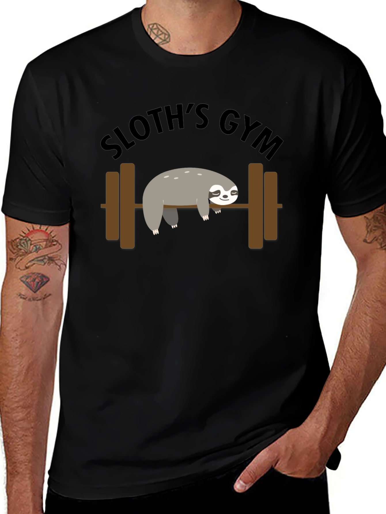 Sloths Gym Black T-Shirt