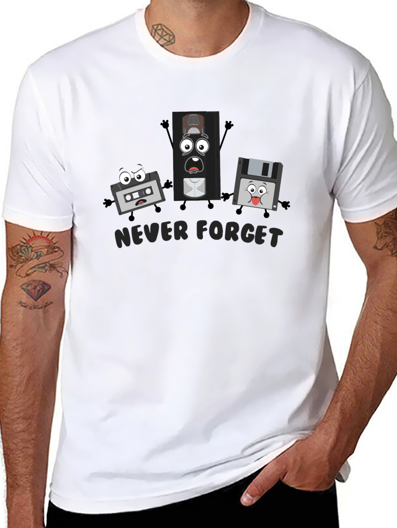 Never Forget Retro Tech T-Shirt