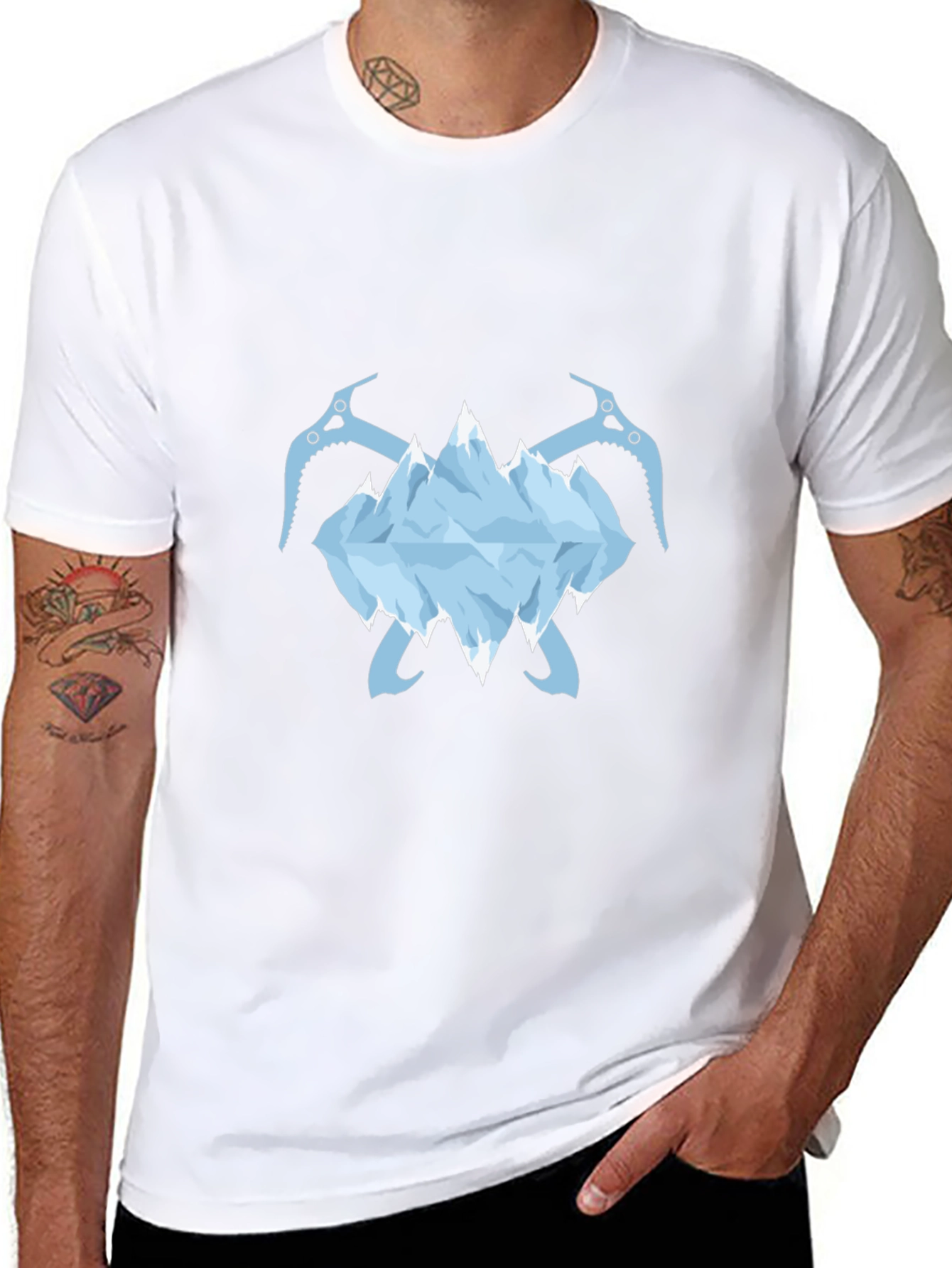 Ice Mountain & Axe Graphic Tee - Black