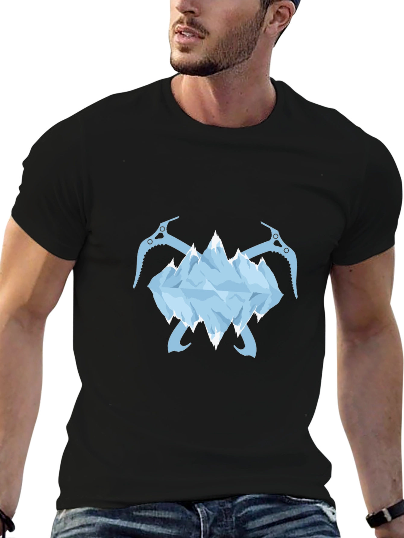 Ice Mountain & Axe Graphic Tee - Black
