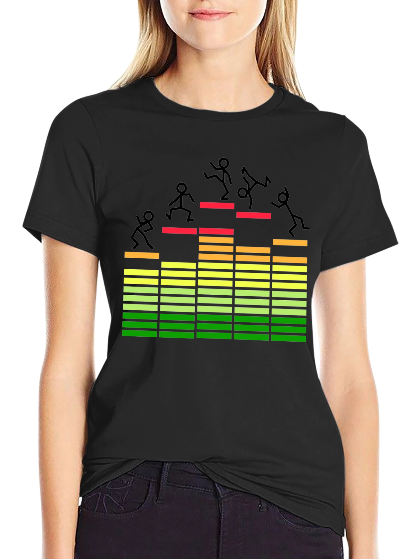 Equalizer Stick Figure Black T-Shirt