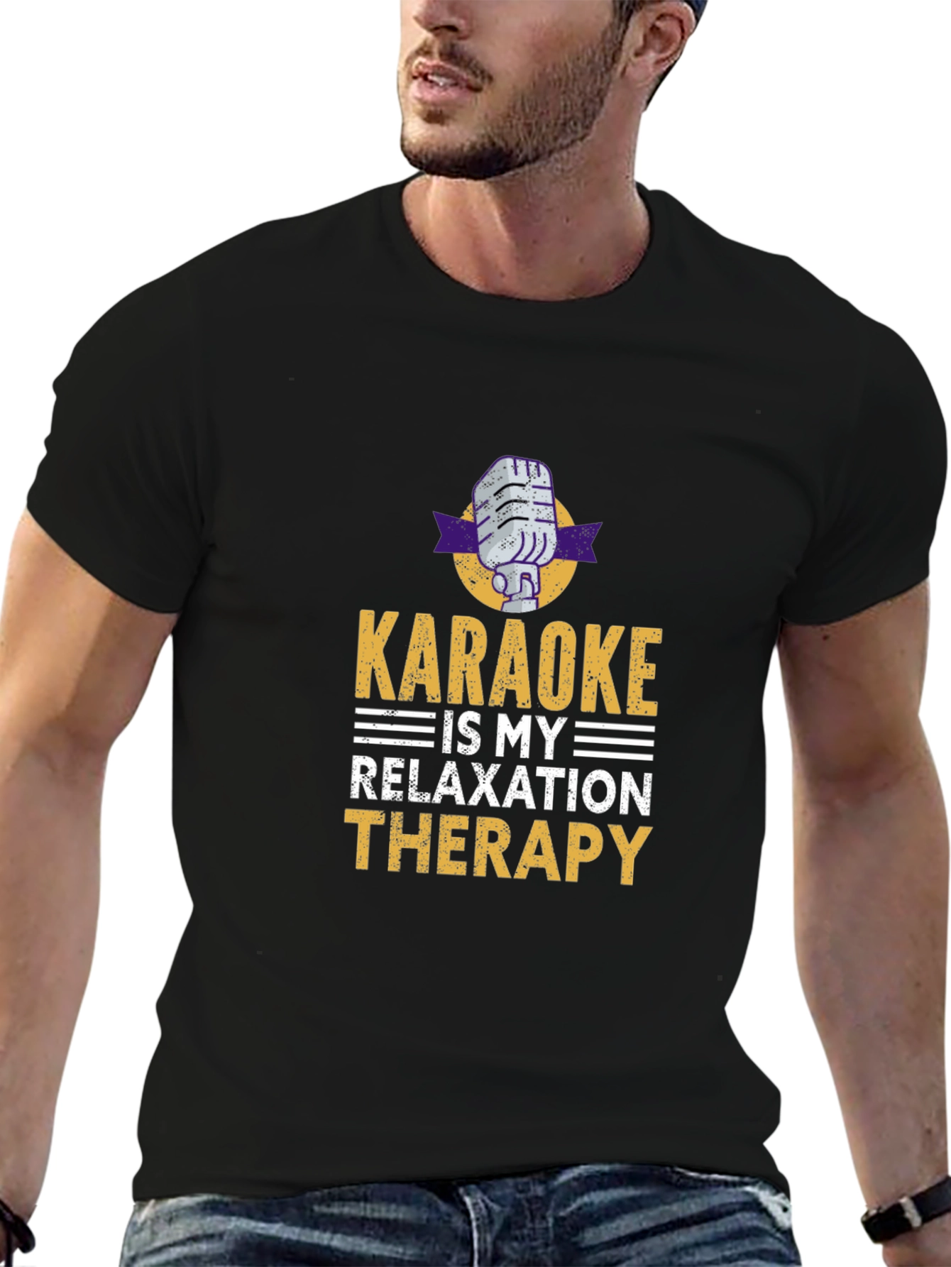 Karaoke Therapy T-Shirt - Music Lover Tee