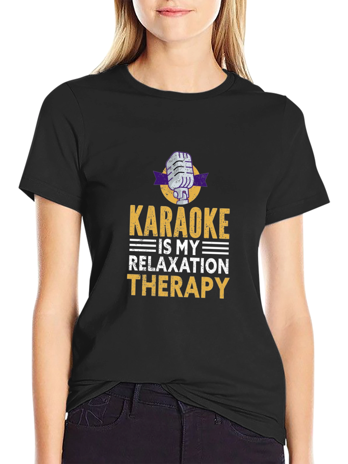 Karaoke Therapy T-Shirt - Music Lover Tee