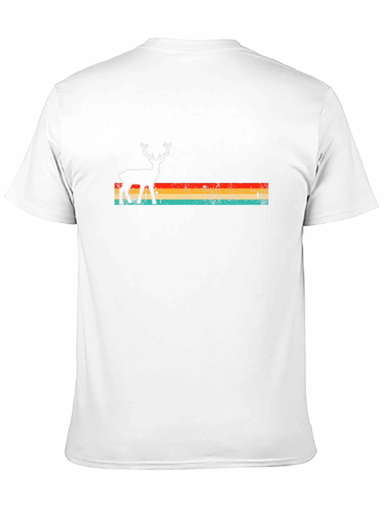 Retro Deer Graphic Tee - Black Crew Neck T-Shirt