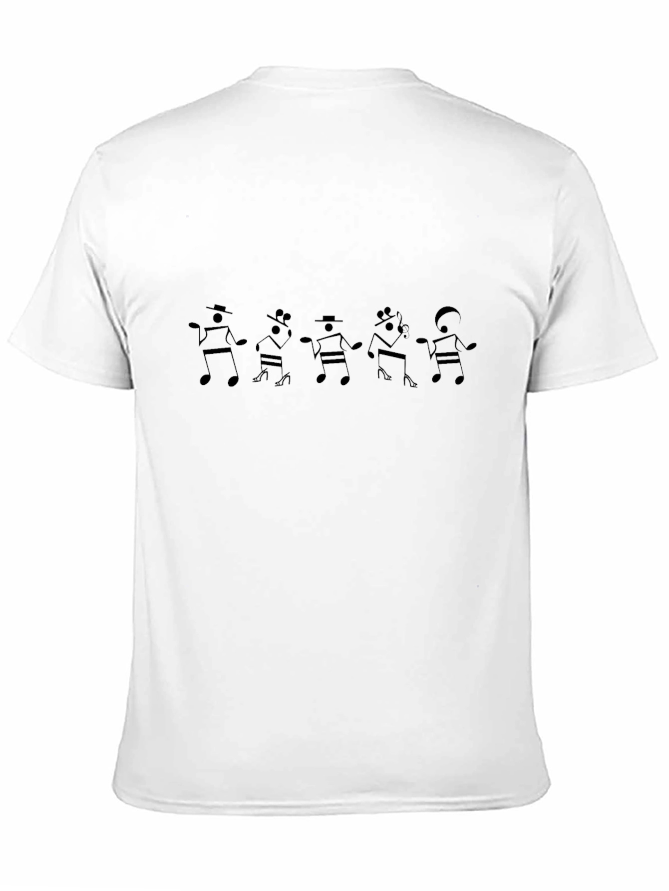 Music Note Dancing Tee - Black Cotton T-Shirt