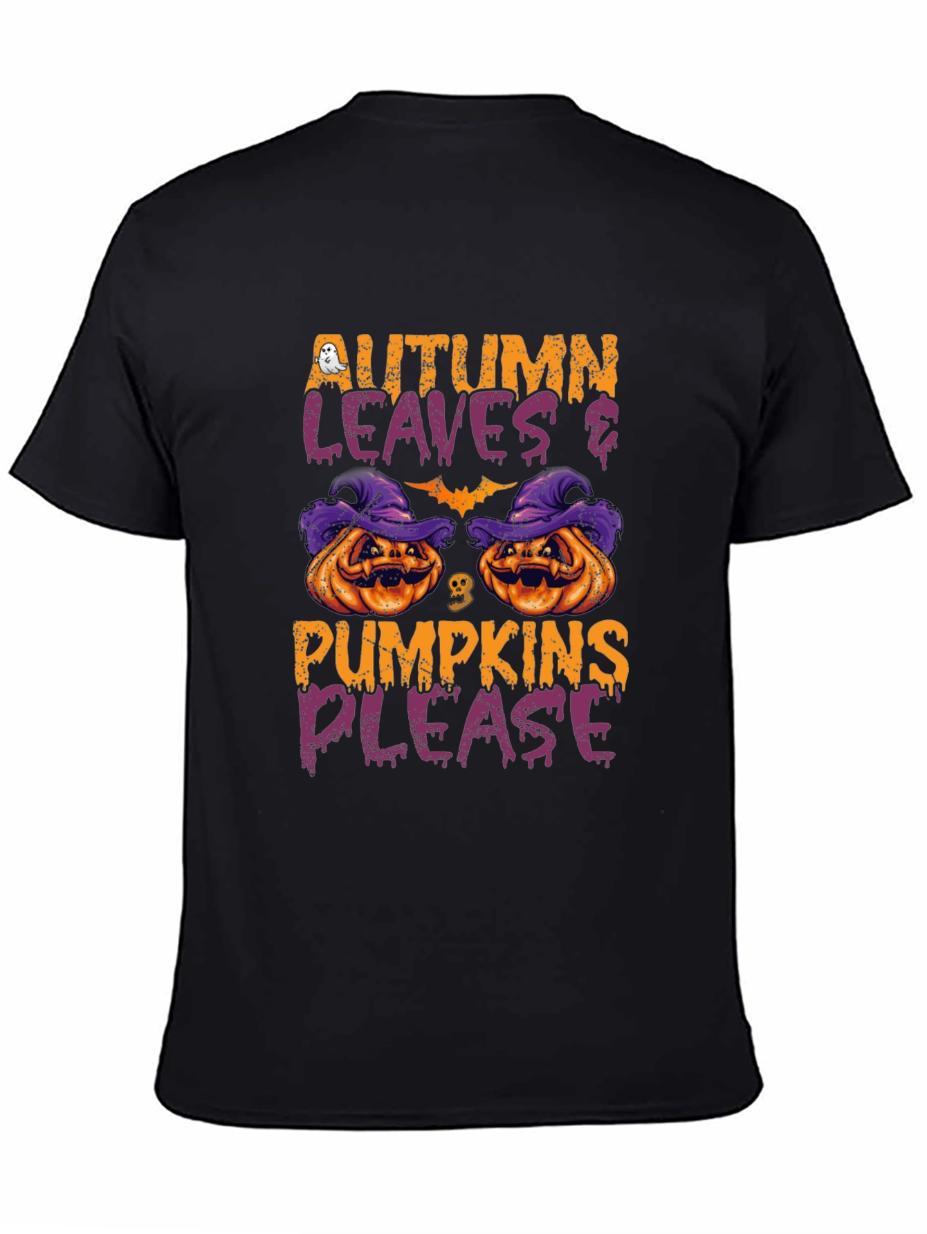 Autumn Leaves & Pumpkins Please Halloween T-Shirt