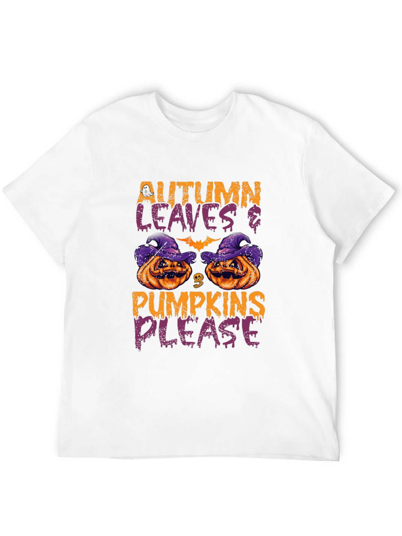 Autumn Leaves & Pumpkins Please Halloween T-Shirt