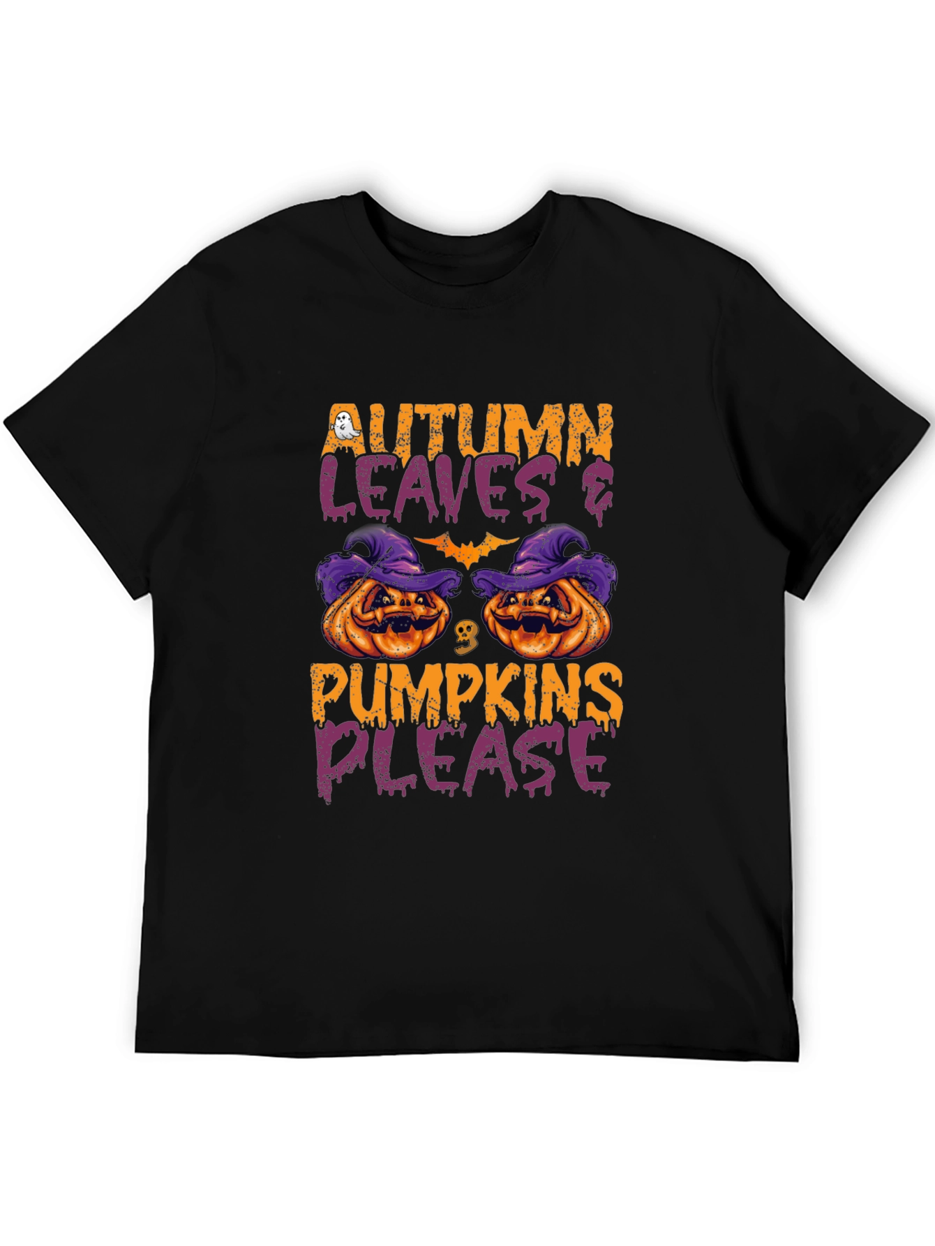 Autumn Leaves & Pumpkins Please Halloween T-Shirt