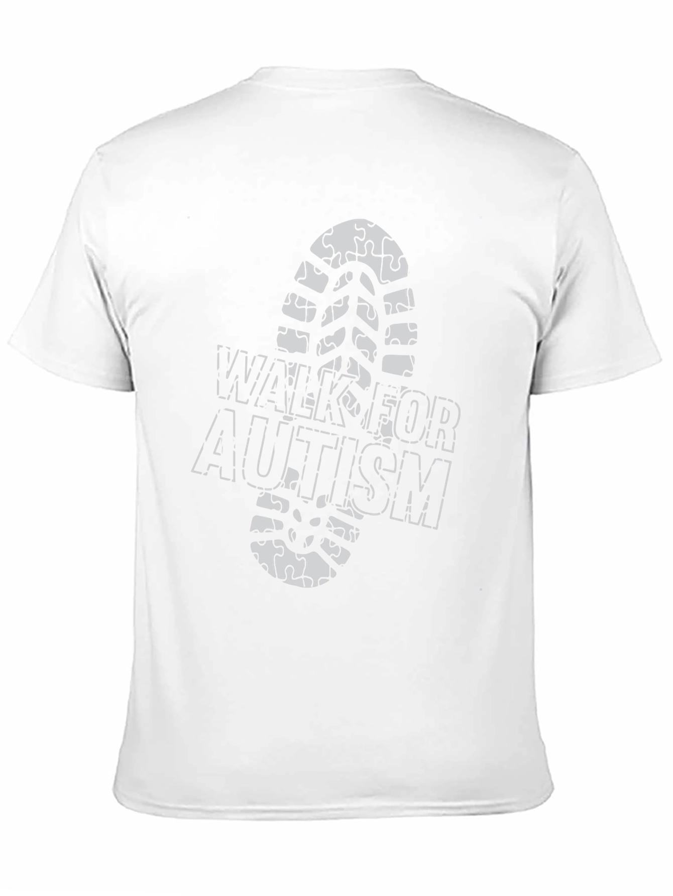 Walk for Autism T-Shirt - Puzzle Footprint Design