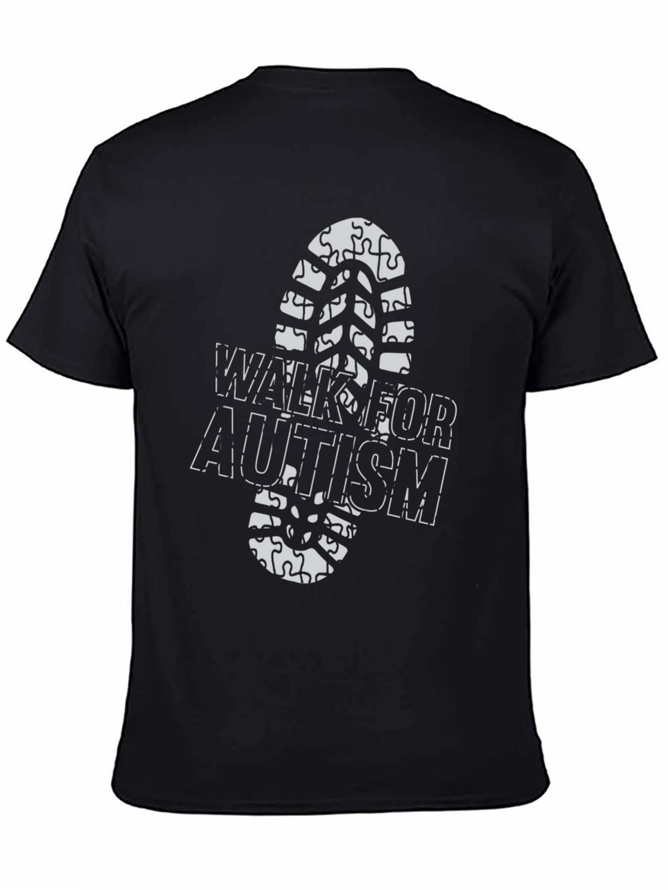 Walk for Autism T-Shirt - Puzzle Footprint Design