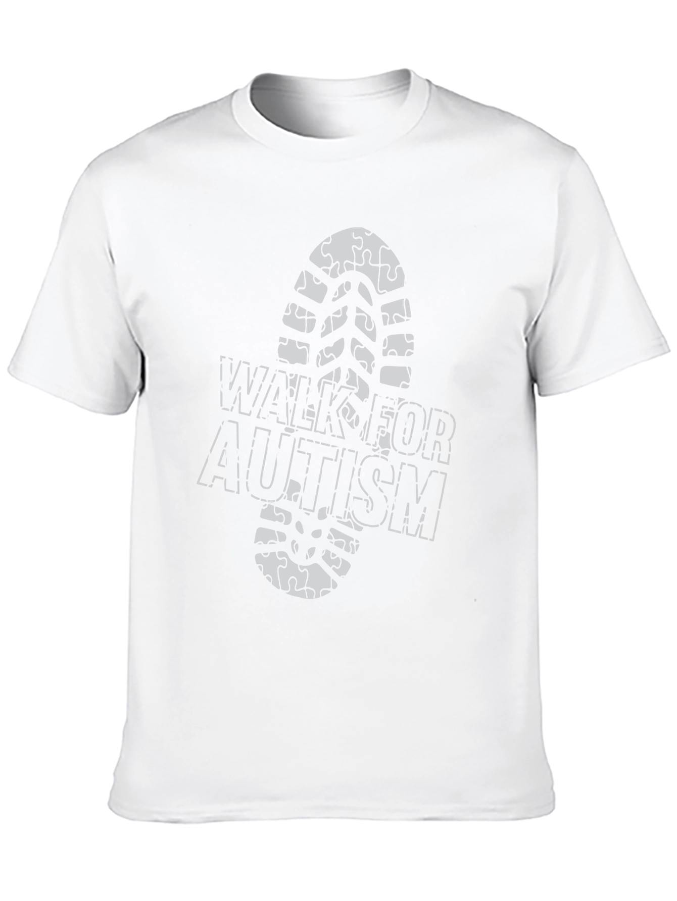 Walk for Autism T-Shirt - Puzzle Footprint Design