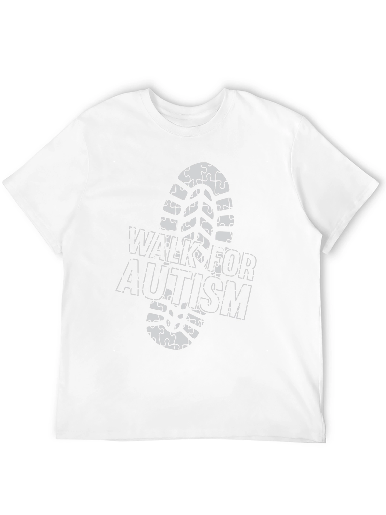 Walk for Autism T-Shirt - Puzzle Footprint Design