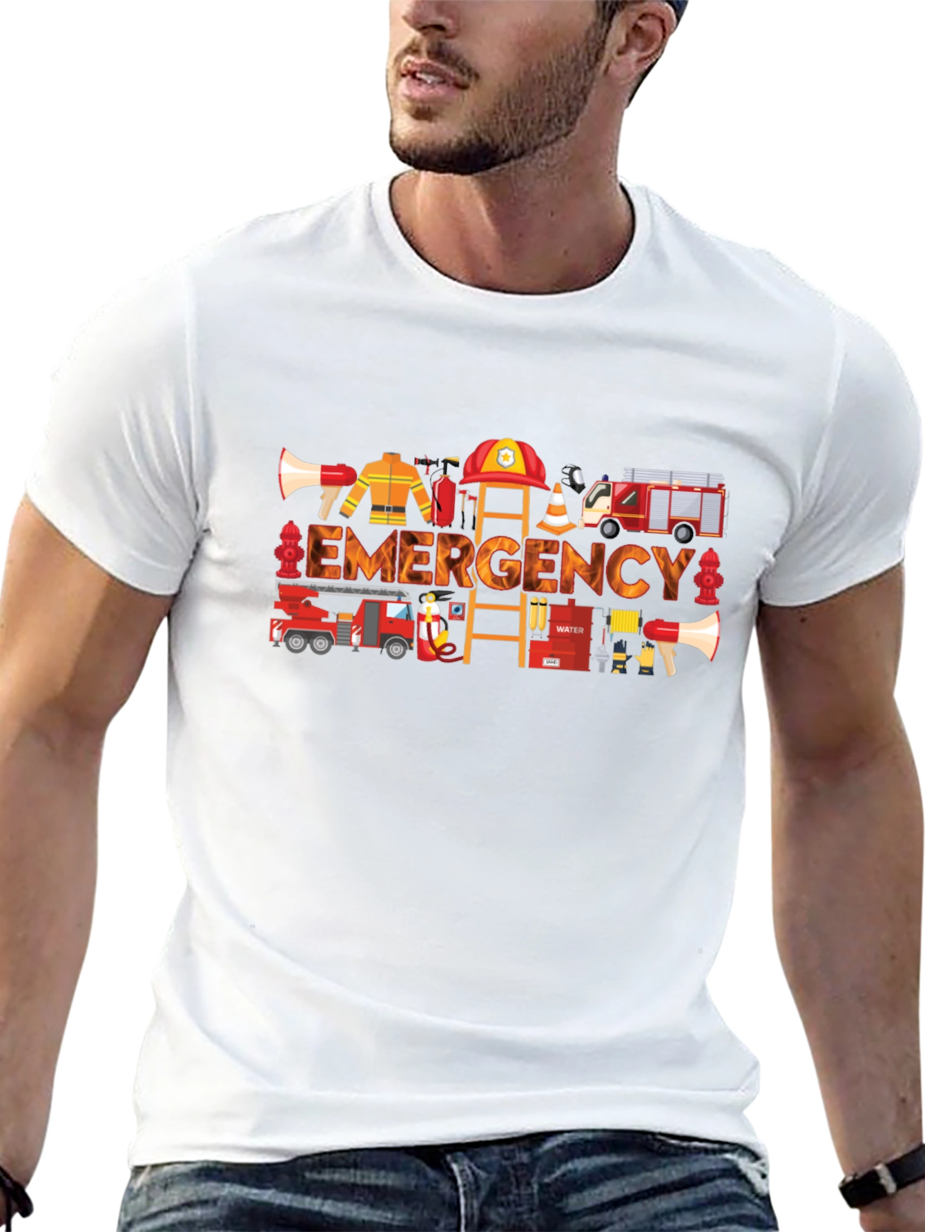 Emergency Firefighter Graphic Tee