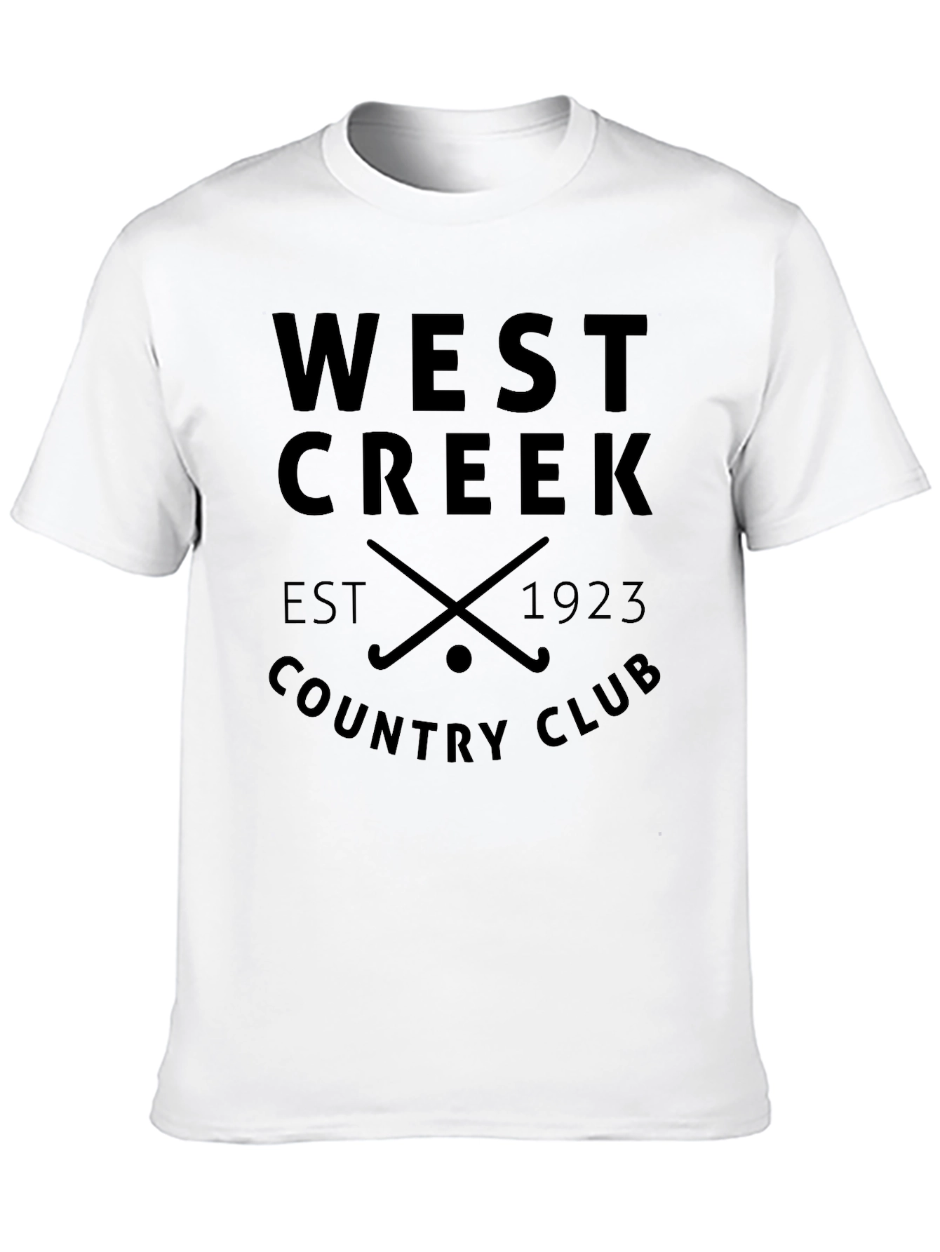West Creek Country Club T-Shirt Black Cotton