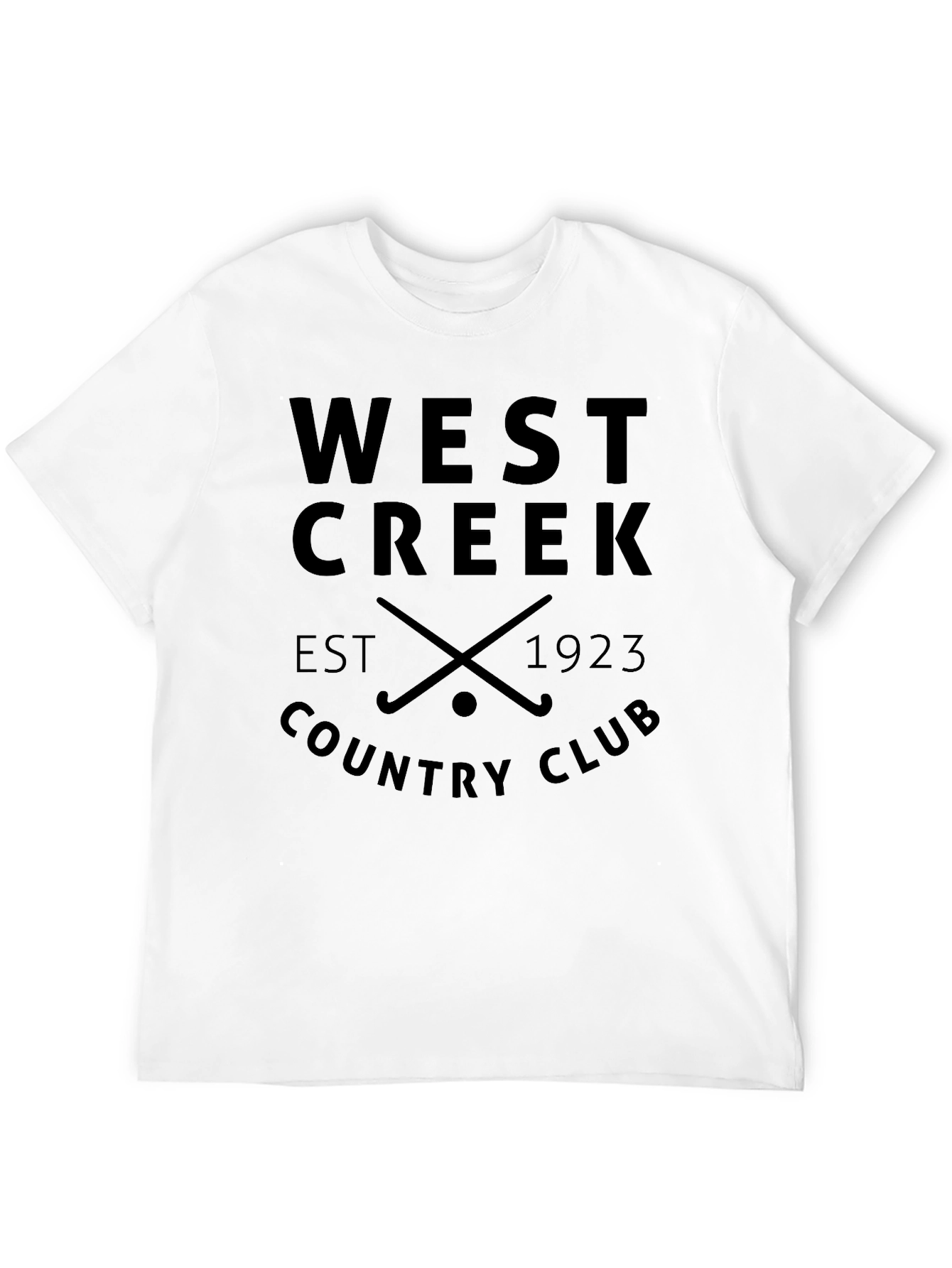 West Creek Country Club T-Shirt Black Cotton