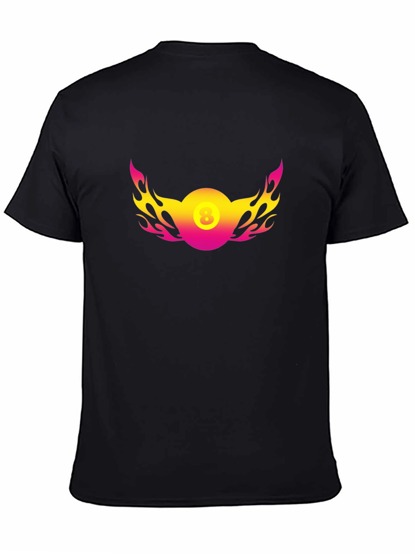 8 Ball Flame Graphic Black T-Shirt